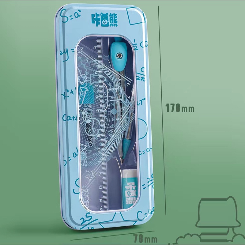 Bộ Dụng Cụ Compa Và Thước Kẻ Hình Tam Giác Cho Học Sinh