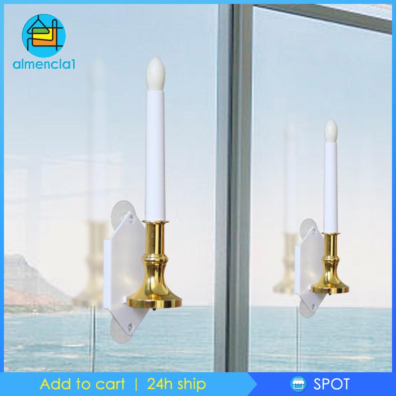 [ALMENCLA1] LED 3D Wick Electric Flameless Window Candle Light Solar Wedding Decor