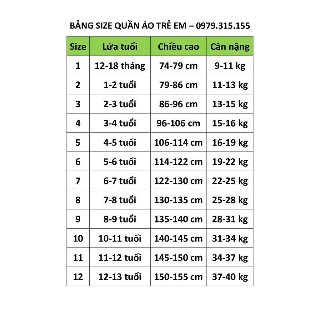 Bộ quần áo rằn ri trẻ em kèm nón 1-12 tuổi