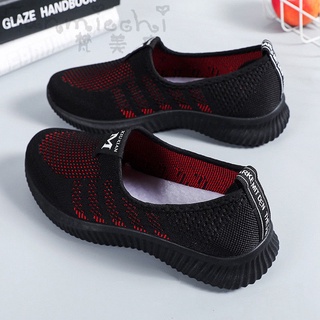 Summer breathable mesh shoes flat heel soft sole slip-on shoes for middle-aged and elderly mothers flat working thumbnail