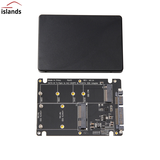 Solid State Drive SSD M.2 B-key and MSATA 2-in-1 to SATA 3.0 Riser Card