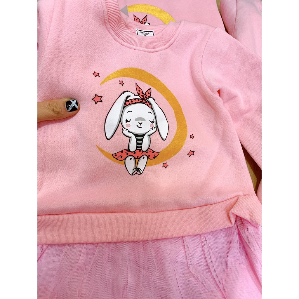 Váy littlemaven hồng thỏ chân voan