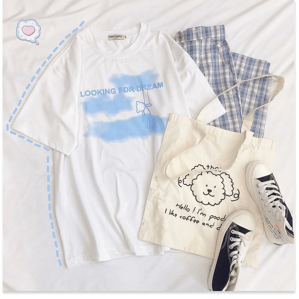 Áo Thun Tay Lỡ LOOKING FOR DREAM Form Rộng Ulzzang Unisex AQA1807 24 vuhuyenstore