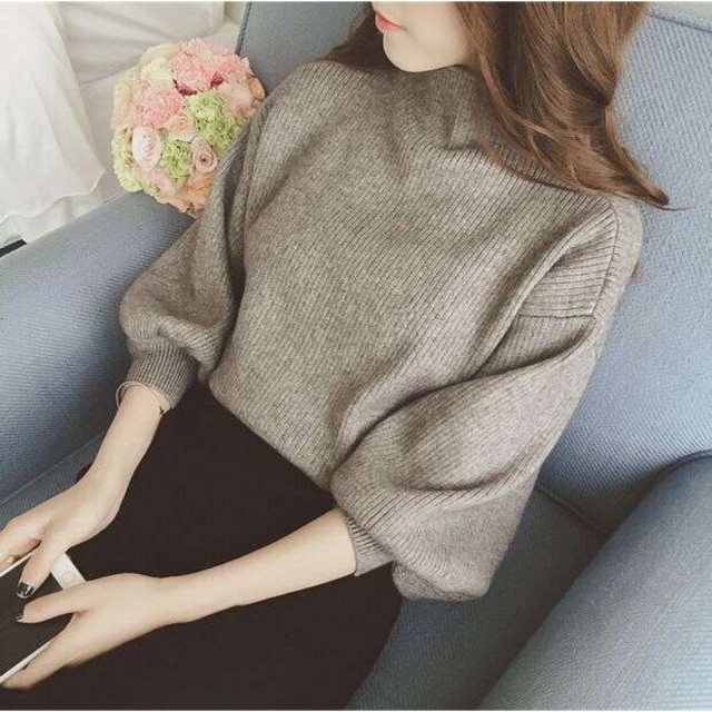 Áo len cổ lọ tay bồng Ulzzang