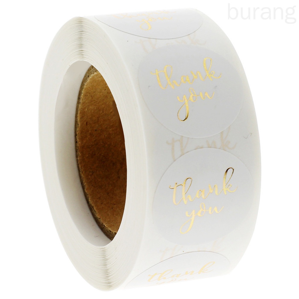 Cuộn 500 Sticker Tròn In Chữ Thank You Trang Trí Quà