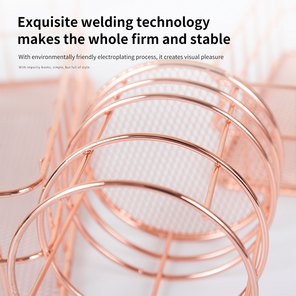 Giá Đỡ Để Bàn Bằng Sắt Màu Vàng Hồng Siêu Bền Tiện Dụng Cho Gia Đình / Văn Phòng