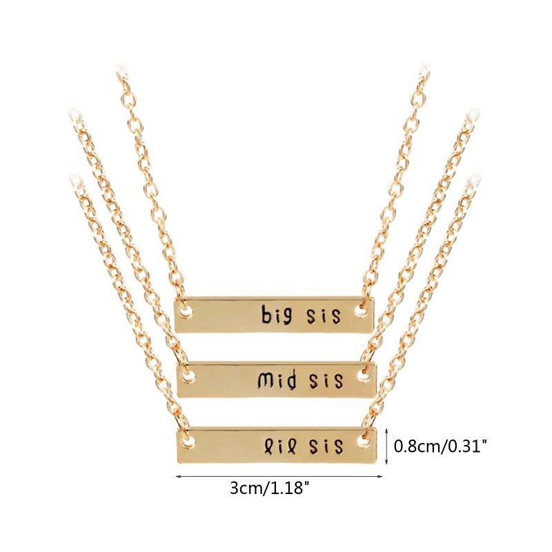 Vòng cổ Hợp Kim Mặt Chữ Nhật Ngắn In Chữ Best Friend Cho Chị Em Gái 3 Chị 3 Frie