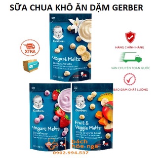 Sữa chua khô gerber mỹ các vị trái cây cho bé ăn dặm gói 28g