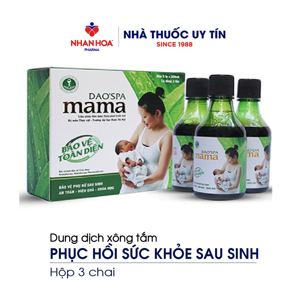 Dung Dịch Xông Tắm Phục Hồi Sức Khỏe Cho Phụ Nữ Sau Sinh Dao’Spa Mama hộp 3 chai