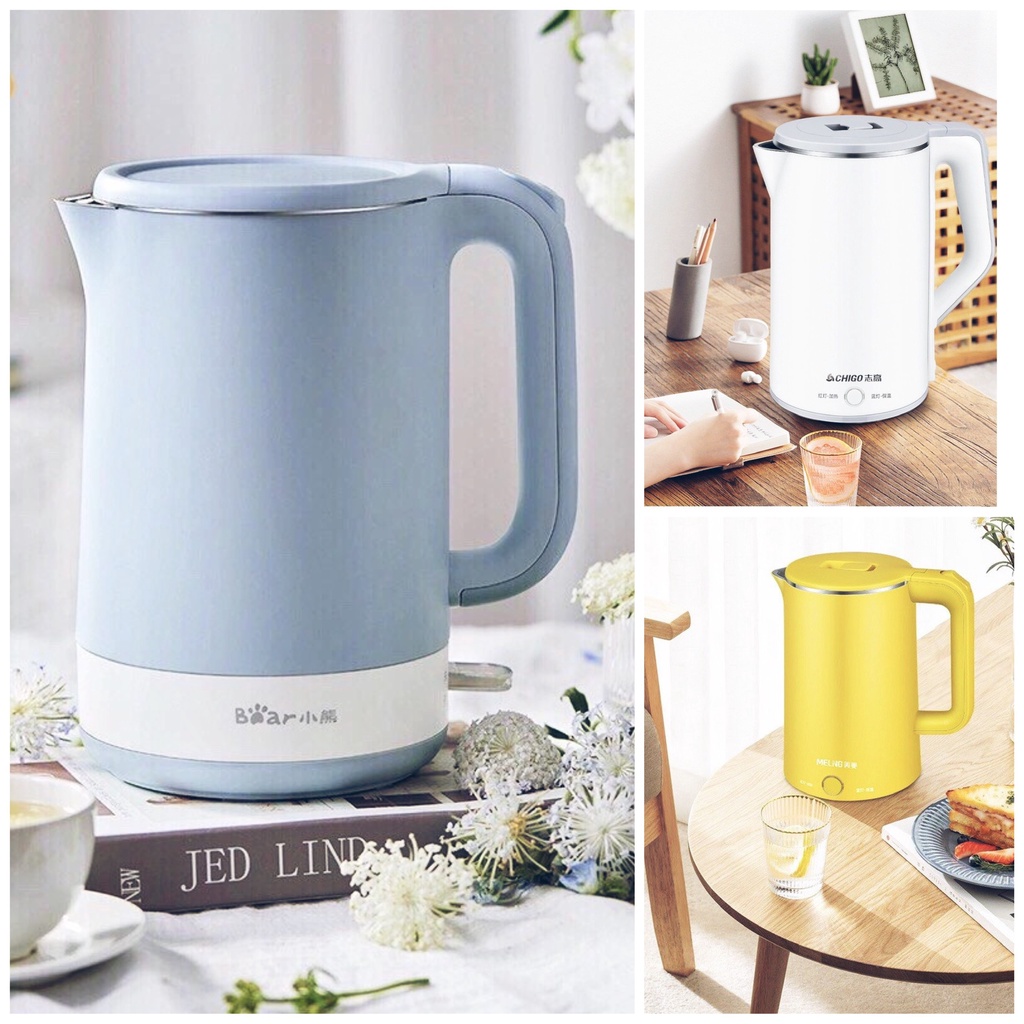 Ấm nước siêu tốc BEAR ZDH-Q15J1 - Bình đun nước lõi INOX304 cao cấp - Dung tích 1.5L - Công suất 1500W - Bảo hành 6tháng