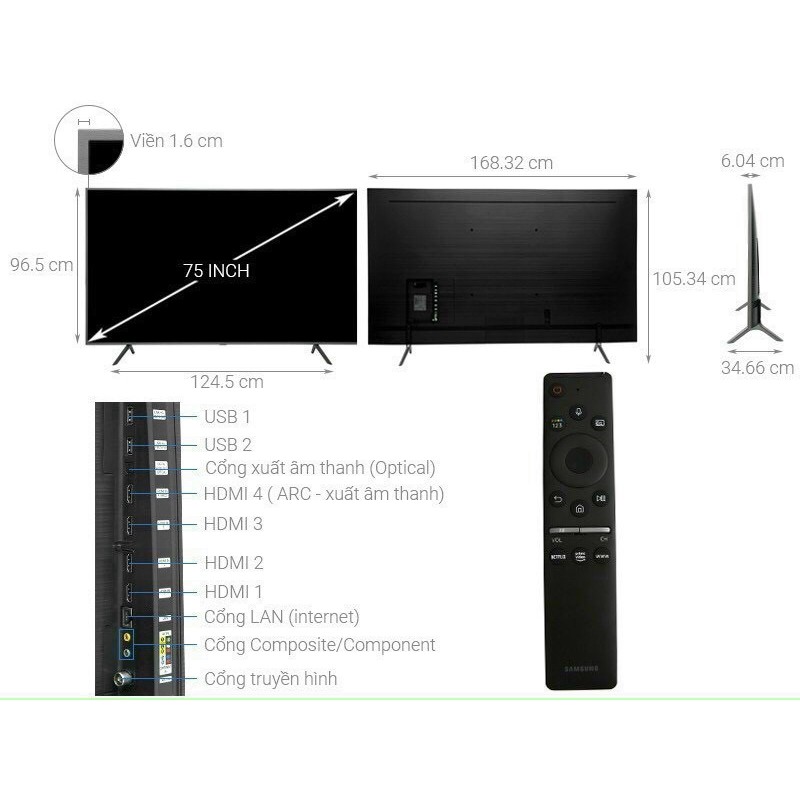 Smart Tivi QLED Samsung 4K 75 inch QA75Q65R (Hàng tồn kho bảo hành chính hãng 2 năm) | BigBuy360 - bigbuy360.vn