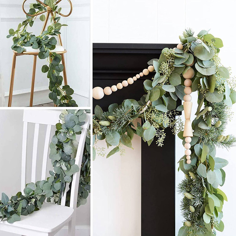 Set 10 Dây Lá Bạch Đàn Nhân Tạo Dùng Để Trang Trí 60Ft