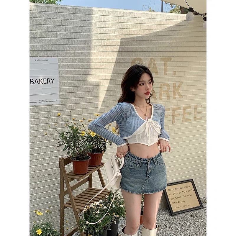 áo len khoác lưới sexy (5763#)