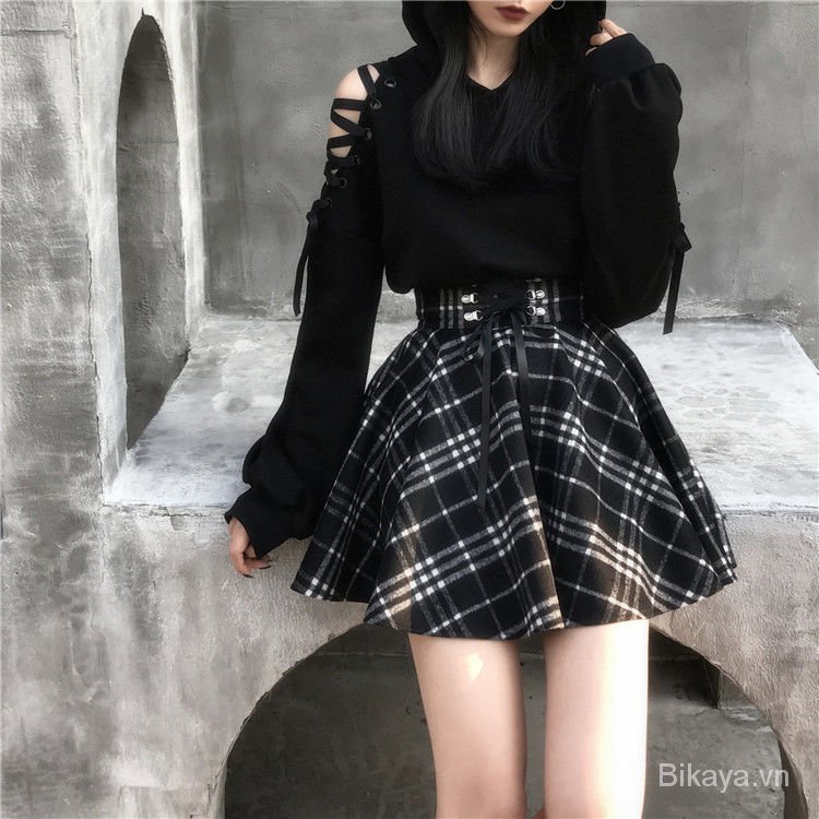 Set áo len dài tay + chân váy ngắn thời trang nữ