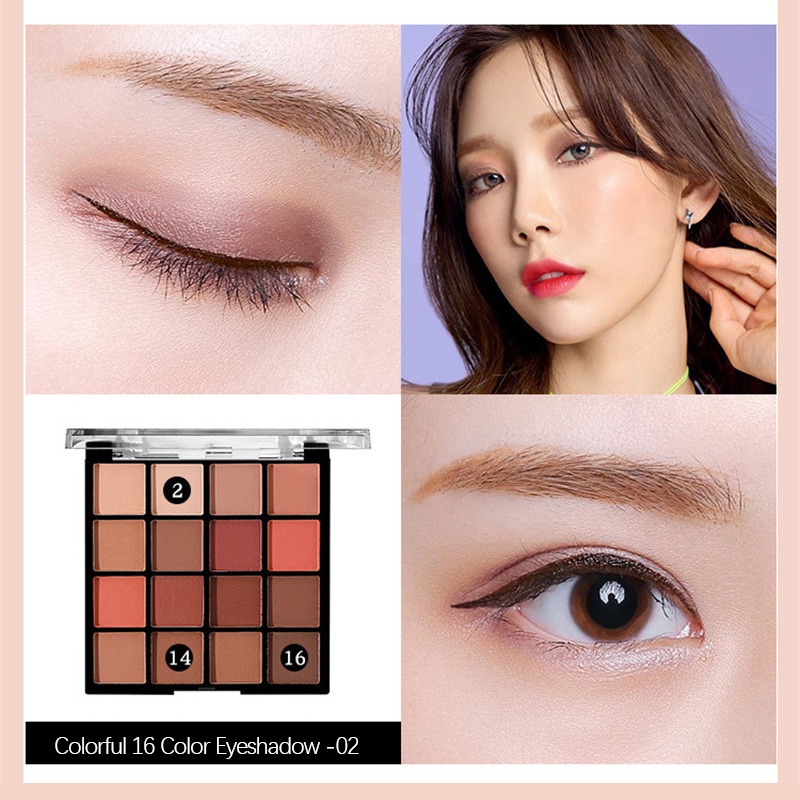 Bảng Phấn Mắt 16 Màu Chống Nước Lâu Trôi Tiện Dụng