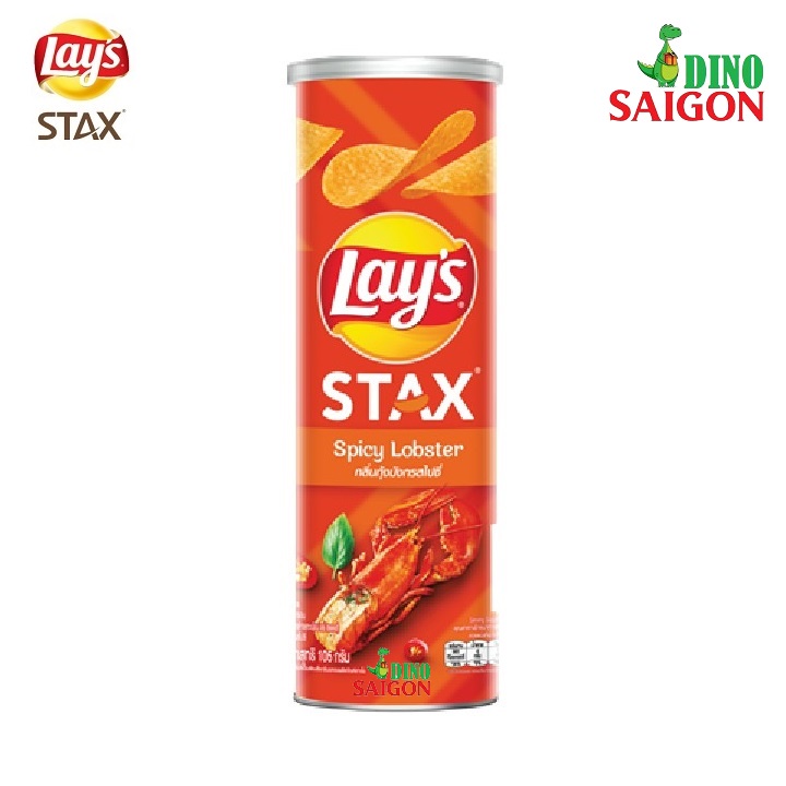 Combo 2 Hộp Bánh Snack Khoai Tây Lay's Stax Malaysia 160g vị Tự Nhiên và vị Tôm Hùm Nướng