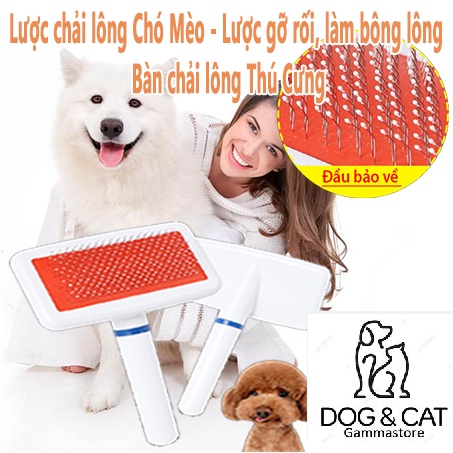 Lược chải lông Chó Mèo - Lược Gỡ Rối Lông làm Bông Lông Chó Mèo - Bàn chải lông thú cưng - Gammahouse