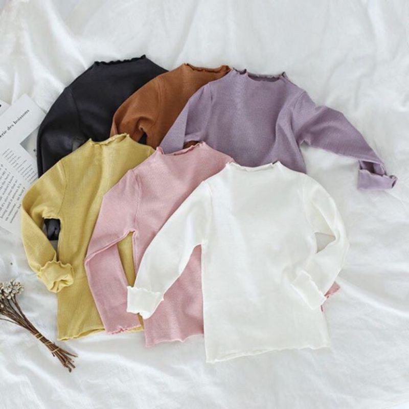 Áo len tăm cổ điệu cho bé gái