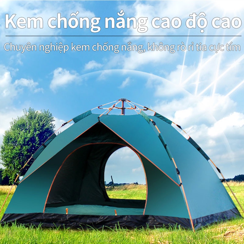 Lều Cắm Trại Tự Bung Ngoài Trời Dành Cho 2 Người /cắm trại/cách ly Dày Dặn Chống Nước Lều một lớp màu xanh lá cây đậm