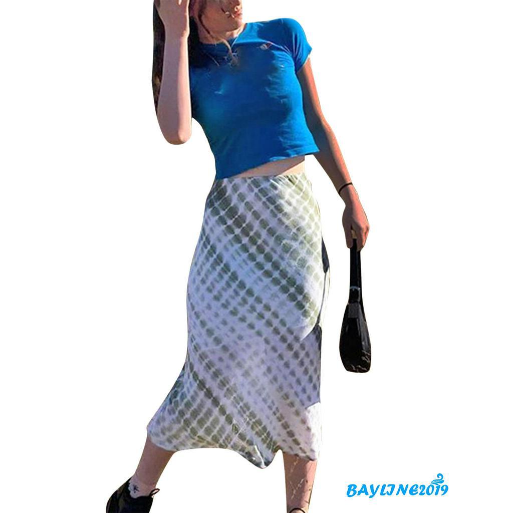 Chân Váy Dài Chữ A Màu Nhuộm Thời Trang Dành Cho Nữ