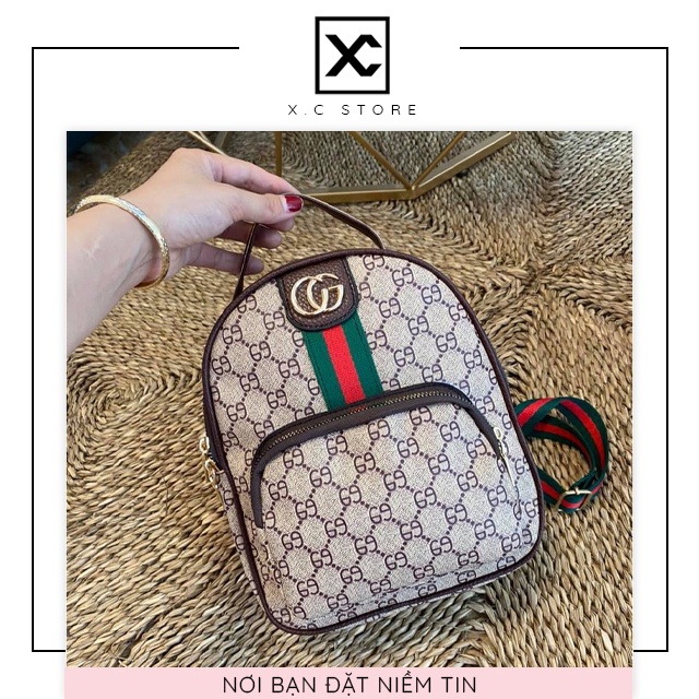 [FREESHIP + QUÀ TẶNG] Balo da gucci nữ XC-0010, chất da mềm dữ fom cực tốt, chống nước, balo đi làm, đi chơi