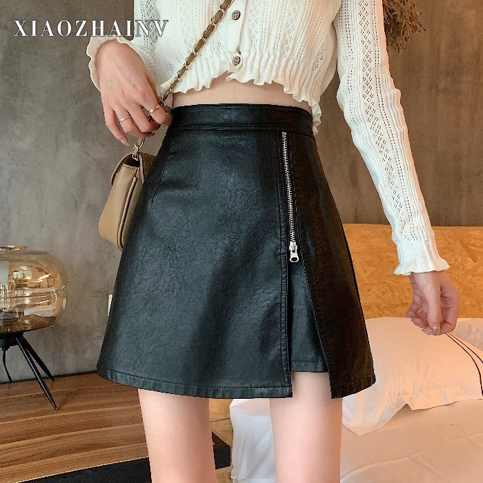 Xiaozhainv Chân Váy Chữ A Lưng Cao Phối Khóa Kéo Xinh Xắn Thời Trang Phong Cách Hàn Quốc | BigBuy360 - bigbuy360.vn
