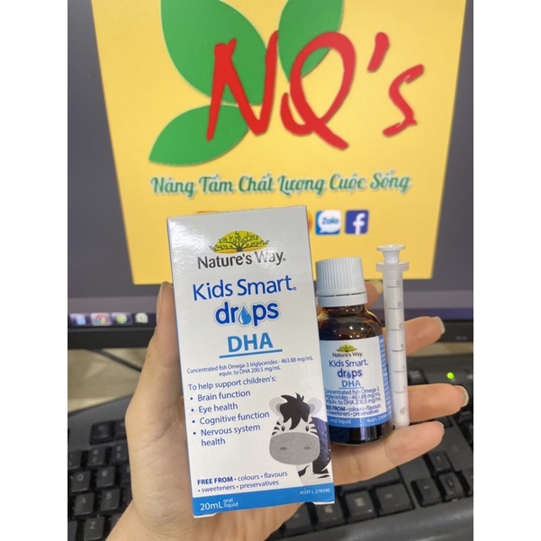 DHA dạng giọt Nature’s Way Kid Smart DHA Drops 20ml Úc Drop