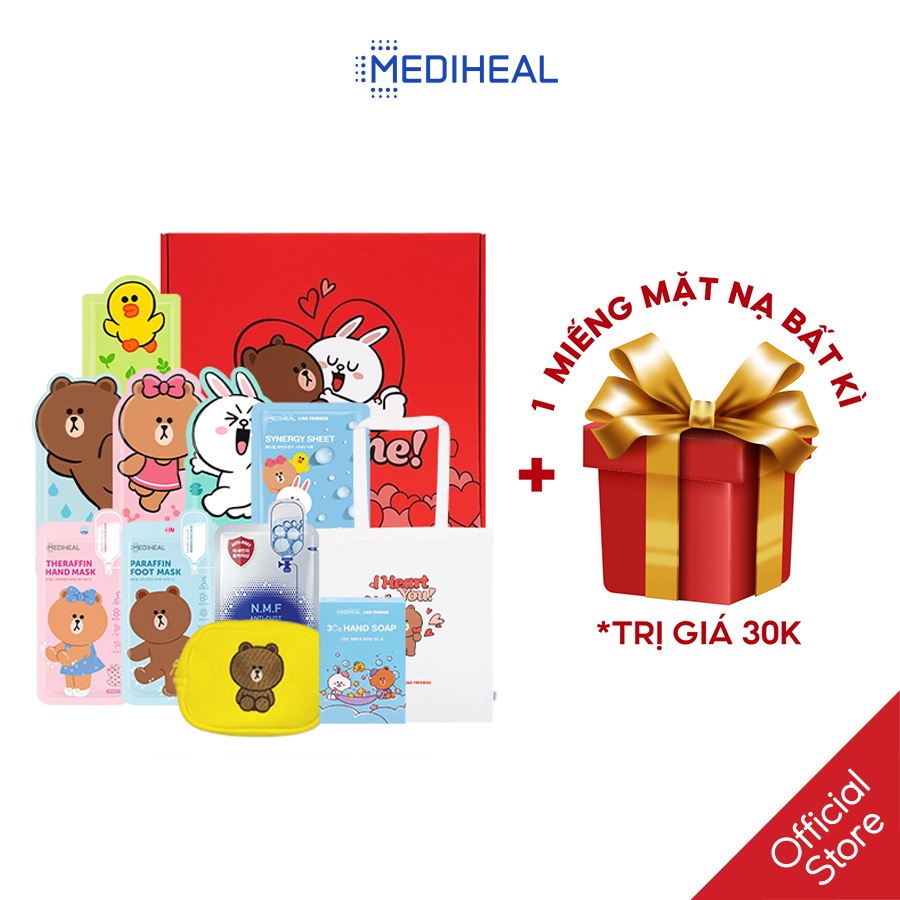 Bộ Mediheal Đặc Biệt - 20 Mặt nạ dưỡng da,10Cặp Mặt nạ tay chân,4Quà tặng (Bộ xà phòng+1 Túi Makeup+1 Túi Canvas+AD NMF)