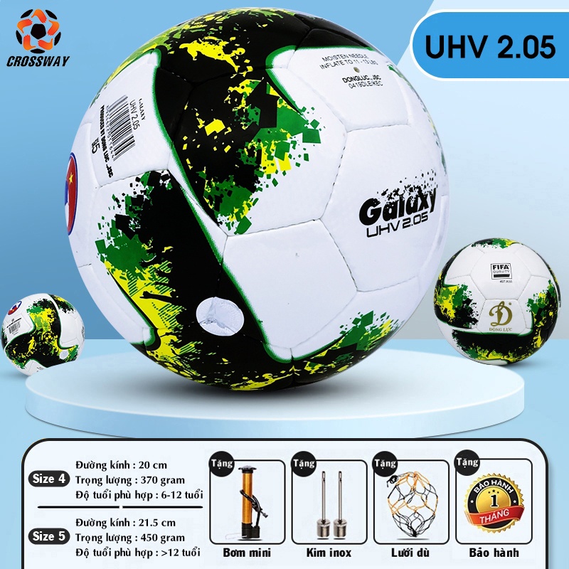 Bóng Đá Động Lực UHV 2.05 Galaxy Size Số 5, Trái Banh Da Cao Cấp Tiêu Chuẩn FIFA Thi Đấu Sân Cỏ Nhân Tạo &amp; Tự Nhiên