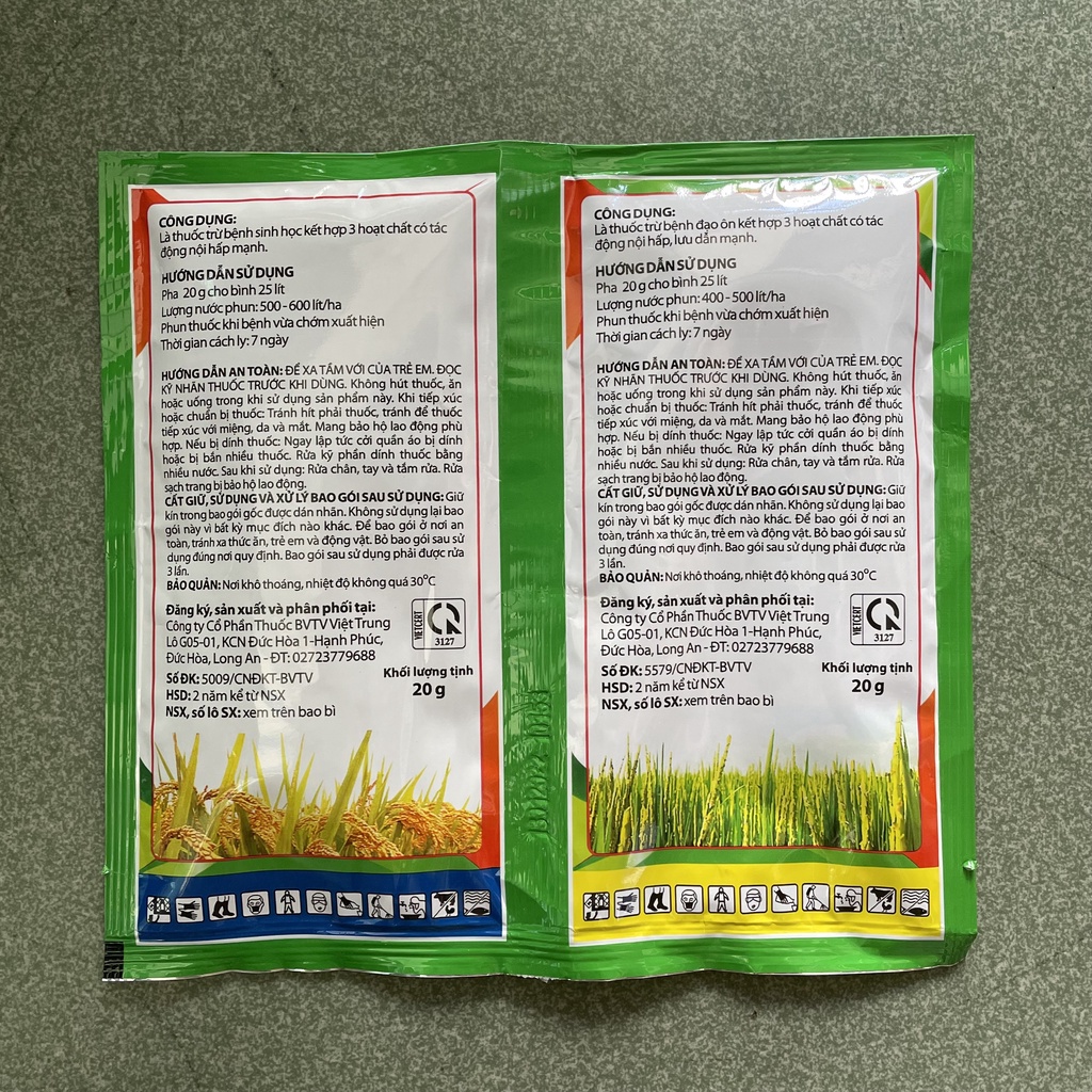 Bộ Sạch Bệnh Đạo Ôn - Cháy Bìa Lá - Ricegold - 20gr - Sunshi - 20gr - Giúp Cây Xanh Mướt - Lem Lép Hạt LÚA