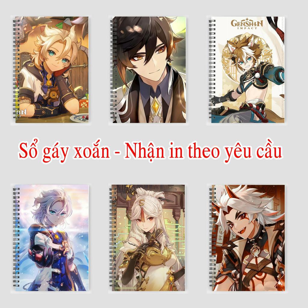 Sổ tay Zhongli  Albedo Arataki Itto Gorou Ningguang Noelle Yun Jin MA081393 sổ gáy xoán 200 trang