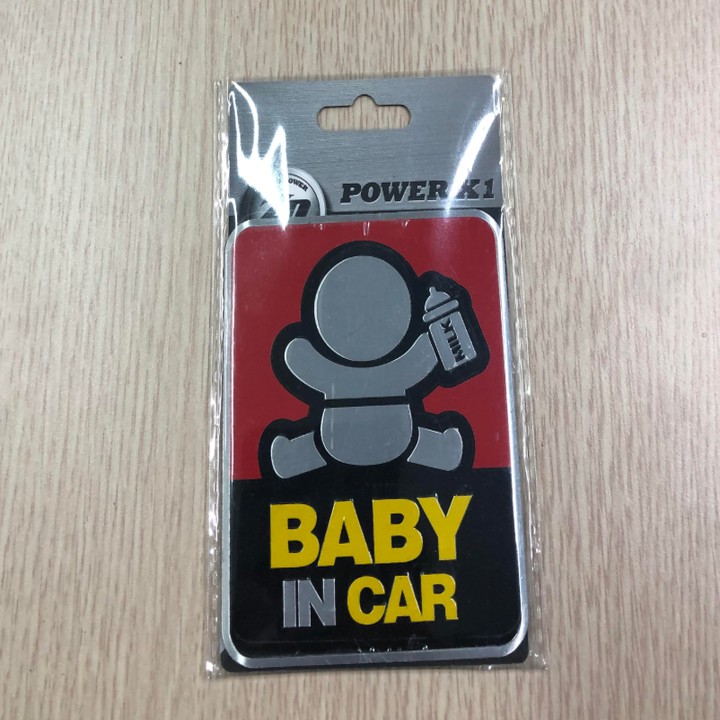 Tem, Decal 3D Hợp Kim cao cấp baby in the car dán đuôi xe ô tô/ Mã sản phẩm H40311