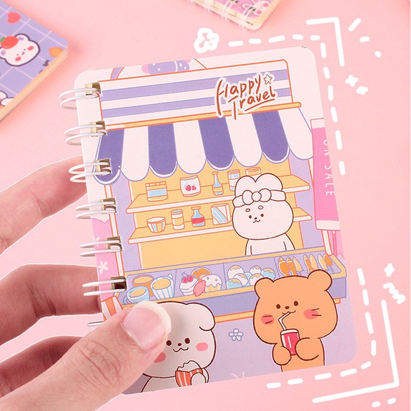 Sổ tay Lò xo khổ A7 Pison, sổ ghi chú mini dễ thương 10.5*8cm - 1 cuốn