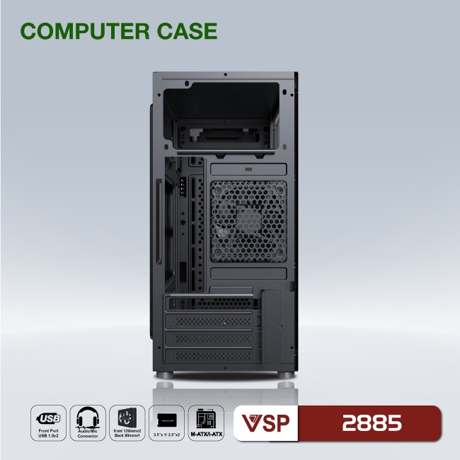 Vỏ máy tính Case VSP 2885  Không FAN Chính hãng phân phối