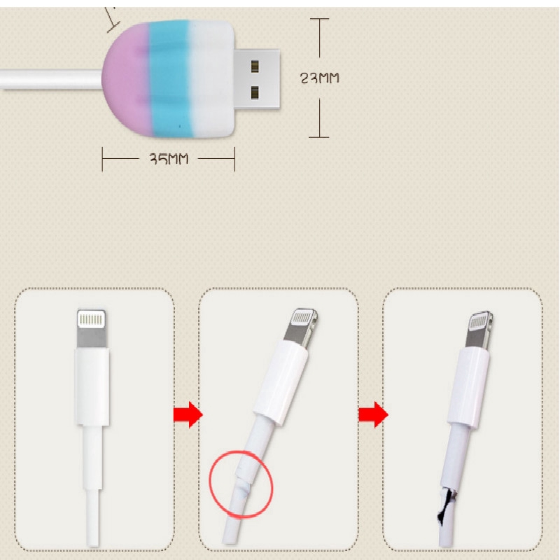 Vỏ bảo vệ dây cáp sạc pin USB của điện thoại iPhone 11 XSMax X XR và thiết bị Android như Samsung Xiaomi Huawei