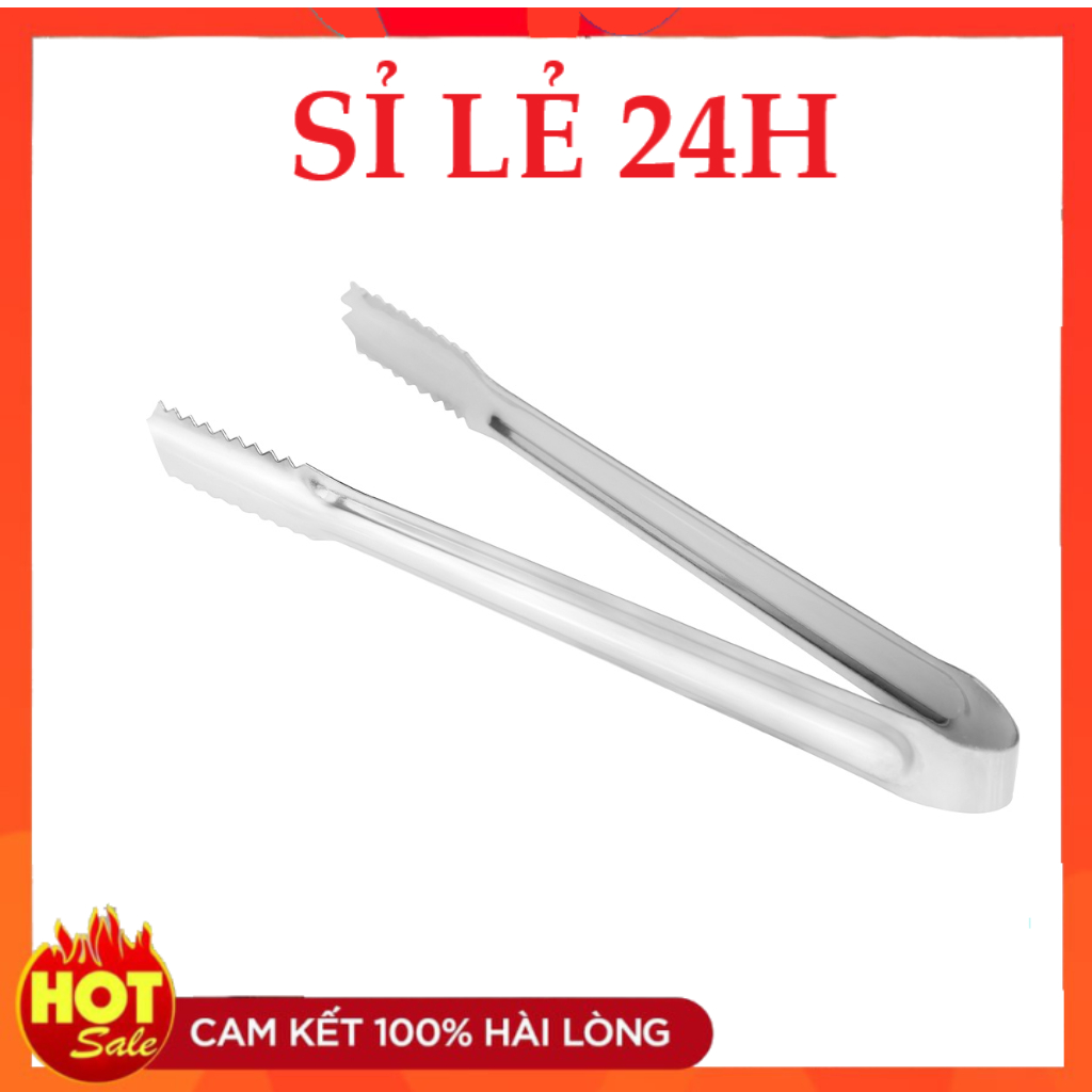 [Hàng Mới] Kẹp Gắp Đá, Gắp Thịt Nướng Inox Dày Dặn Bền Đẹp Nhiều Cỡ 20cm,25cm,30cm,40cm