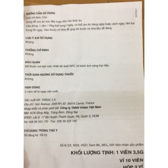viên canxi delice virbac cho choa mèo hàng chính hãng hộp 30 viên
