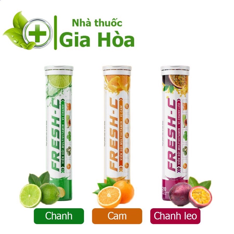 Viên sủi Fresh C bổ sung vitamin, tăng cường đề kháng, giúp thanh nhiệt cơ thể (Tube 20 viên)