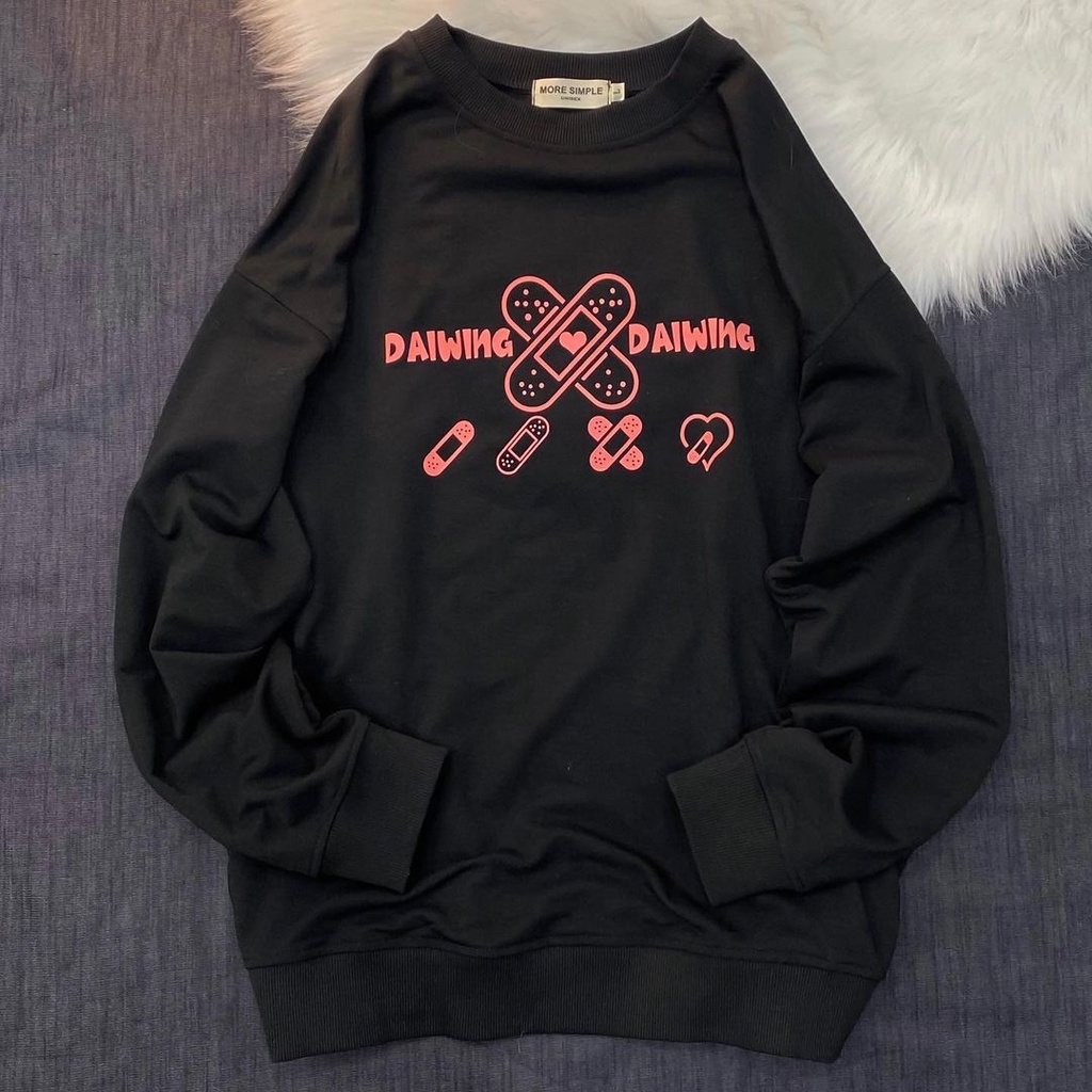 Áo Sweater Tay Dài DAIWING Vải Da Cá Tici Cao Cấp Form Rộng Ulzzang Unisex
