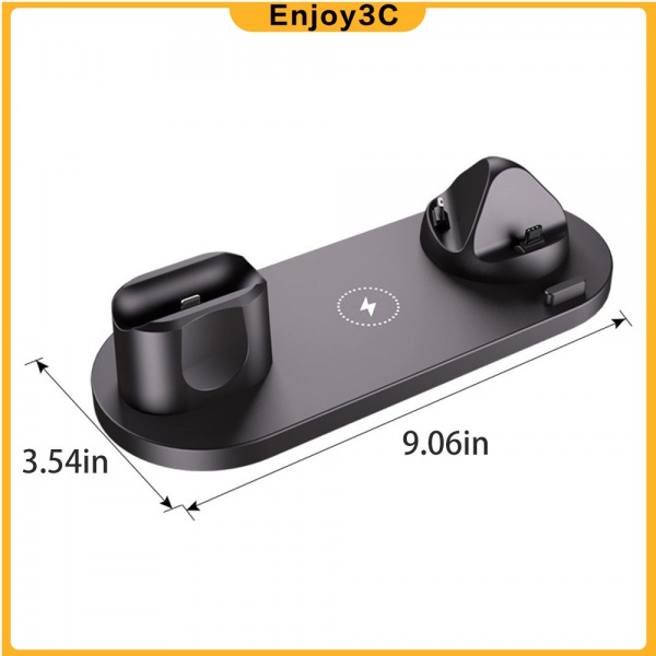 Đế Sạc Nhanh Không Dây 10w Qi 6 Trong 1 Cho Iphone 12 11 Pro / Apple Watch / Airpods Pro / Xiaomi / Huawei / Oppo / Vivo