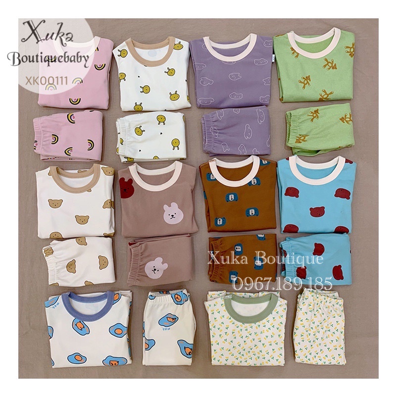 Bộ Đồ Ngủ Giữ Nhiệt Thu Đông Mặc Nhà Cho Bé Trai Bé Gái từ 8kg Chất Nỉ Nhung Chính Hãng YLH-Kids,Hàng Quảng Châu Cao Cấp