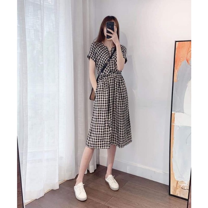 VÁY CARO THẮT EO V67