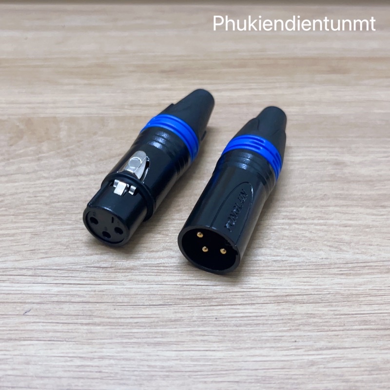 Rắc canon , XLR hàn dây chân đồng viền xanh