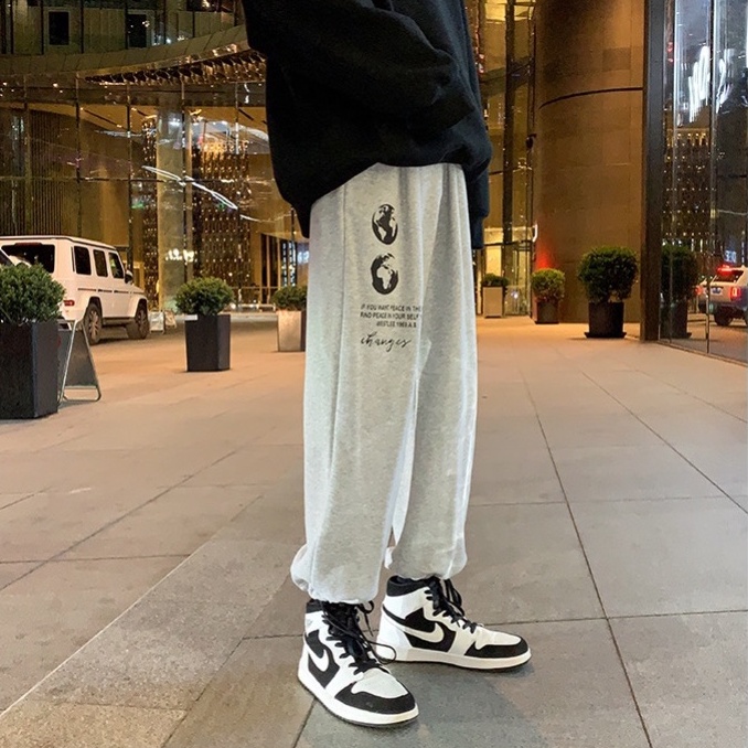 ❤️ Giá sỉ - mẫu hót ❤️ Quần Jogger in hình trái đất ống suông nam nữ unisex form rộng rút dây bo gấu vải mịn mềm mát