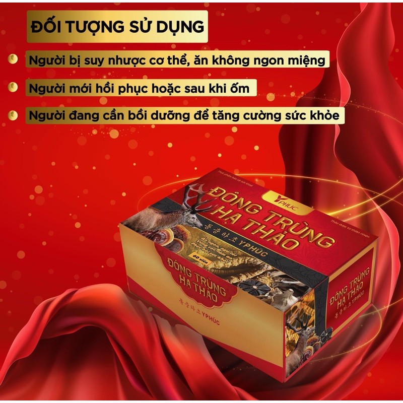 [Mẫu mới] ĐÔNG TRÙNG HẠ THẢO Y Phúc - Giúp Tăng sức đề kháng, phòng ngừa ung thư và các bệnh về thận, tim, phổi