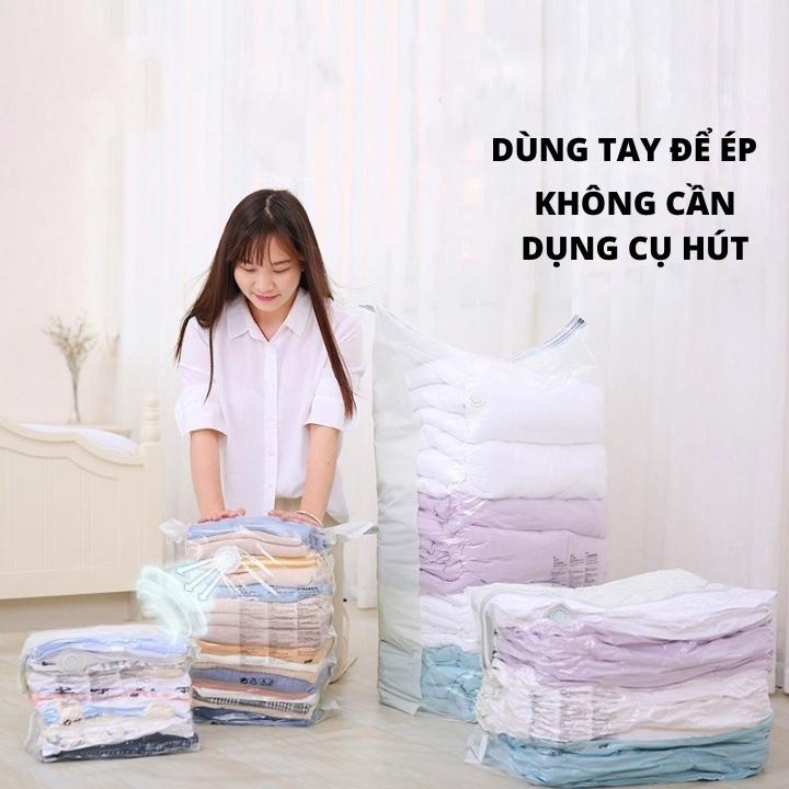 Túi Đựng Quần Áo Hút Chân Không Bằng Tay,Túi Zip Hút Chân Không Đựng Quần Áo Chăn Mền Gối Thông Minh