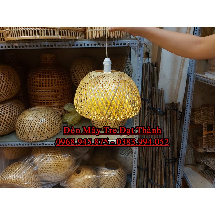 Đèn Lồng Mây Tre 2 Lớp - Đèn Mây Tre Trang Trí