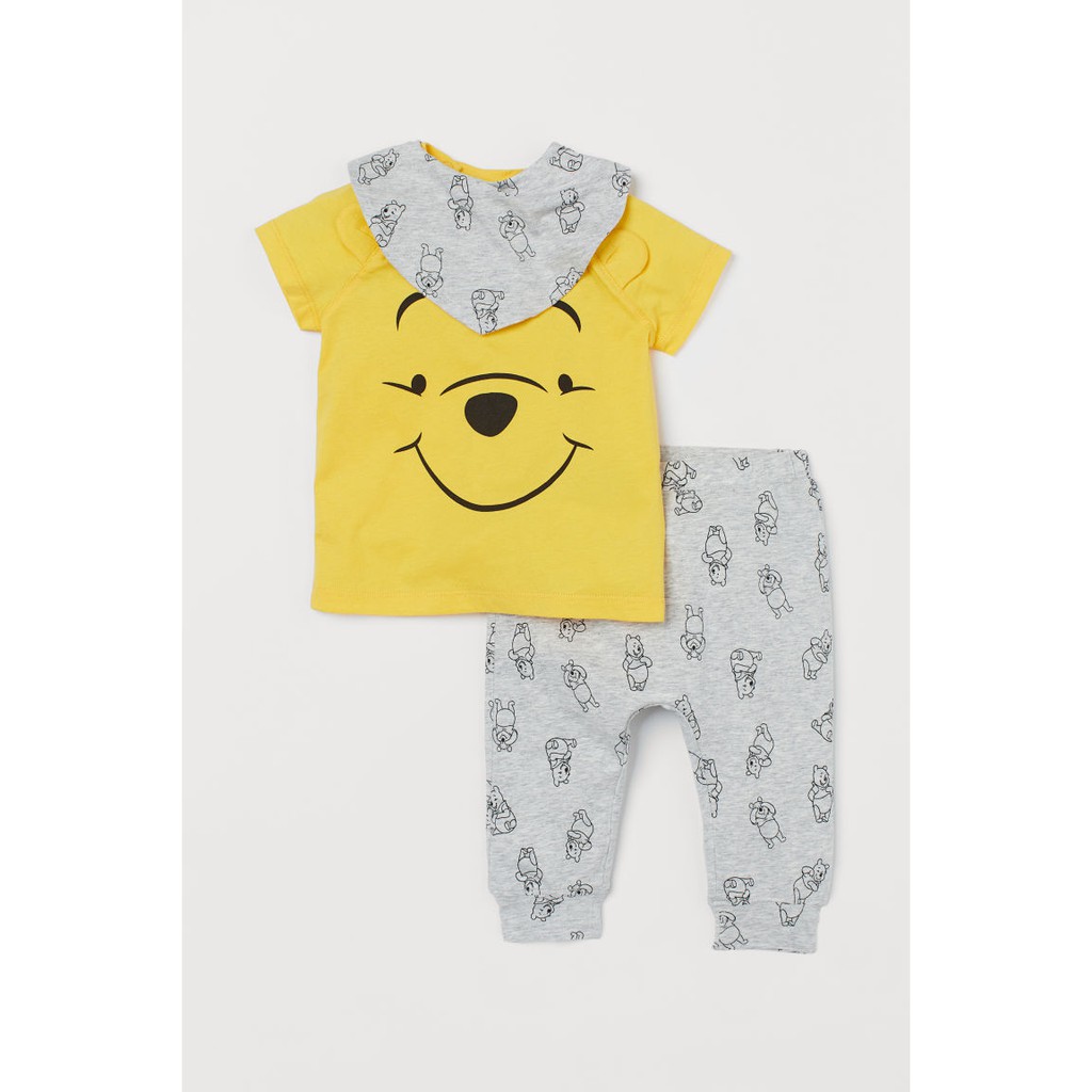 Set 3 chi tiết gấu Pooh HM H&amp;M size 9-12, 12-18m_hàng chính hãng Mỹ