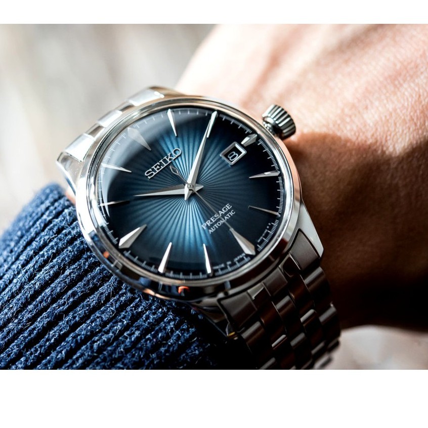 Đồng hồ nam chính hãng Seiko Presagge Cocktail SRPB41J1 -Máy cơ - Kính cong Hardlex - Made in Japan.