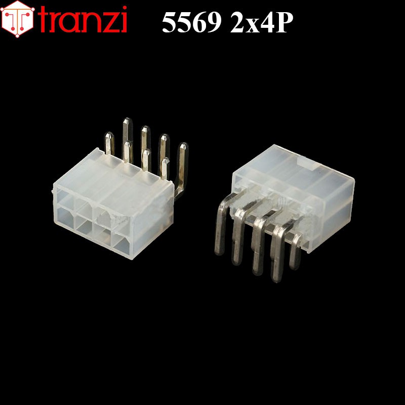 Giắc cắm header 4.2mm 5569 2x4P chân cắm cong trắng - túi 10 cái